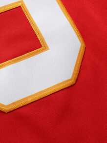 Boyfriend Style Men's Embroidery American Football Jersey 87 Red Casual Short Sleeve V-Neck T-Shirts Party Sports Top