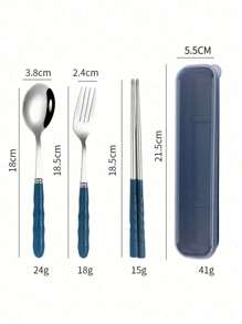 Bộ dao nĩa 3 trong 1, bộ dụng cụ cắm trại kèm hộp đựng, thìa, dao và dĩa tái sử dụng, bộ dao nĩa du lịch di động, hộp nhựa, thích hợp cho du lịch, dã ngoại, cắm trại hoặc sử dụng hàng ngày, tuyệt vời cho học sinh, du lịch và nhà bếp, vật dụng cần thiết cho năm học mới. - Nhiều màu - Xem 3