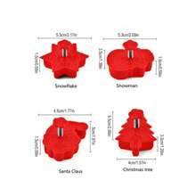 4pcs Christmas 3D Cartoon Plastic Cookie Cutters Set, Baking Molds For Cookies Christmas Decorations Christmas Decor Christmas Gifts Christmas Party Supplies - Multicolor - View 2