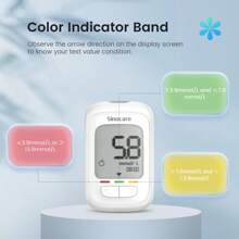 Sinocare AQ PRO I Diabetes Testing Kit Blood Glucose Monitor With 100 Test Strips Fullset In Mg/DL - Blue and White - View 10