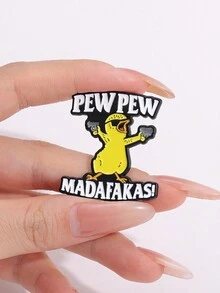 1 件独特可爱小黄鸭/可爱小狗卡通动物金属胸针 - 男女街头风格配饰服装围巾装饰 - 彩色 - 查看 5