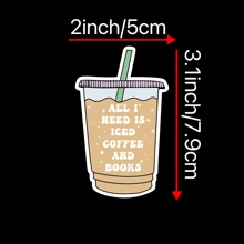 1 miếng dán vinyl chống thấm nước cho Kindle và máy tính xách tay, quà tặng cho người yêu sách, miếng dán bình nước, decal đọc sách, món quà hoàn hảo cho cà phê đá và người yêu sách 2x3,1 inch - Nhiều màu - Xem 2