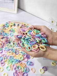 100pcs Children Small Hair Bands Baby Girl Headbands Colorful Kid Elastic Hair Tie Nylon Scrunchie Hair Rope Hair Accessories