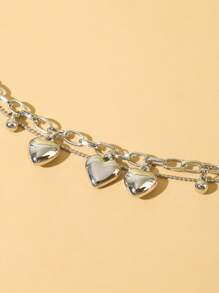 yijiangbeiting 男士交叉和珠子墜飾手環 - 銀色 - 查看 7