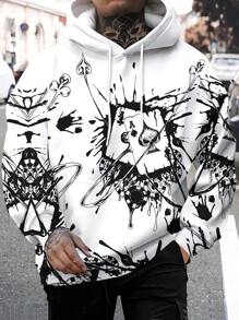 3D Poker A Print Men's Fashion Long Sleeve Casual Sports Hoodie Sweatshirt, Suitable For Autumn And Spring Outdoor Sports