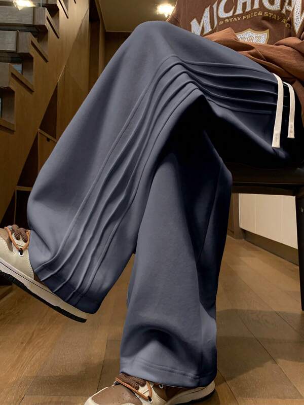 Pantalones rectos flojos y casuales gruesos para hombres