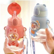 1 件 600 毫升/20.29 盎司塑料水瓶，夏季吸管杯，运动、健身、户外旅行、返校用品便携式水瓶水瓶刷 - 綠色 - 查看 7