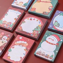 Christmas Cartoon Memo Pads, Student Memo Notes, Office Supplies, Santa Claus Sticky Notes, 50 Sheets/Book, Suitable For Students, Office & Study Notes, Christmas Santa Reminder - Multicolor - View 3