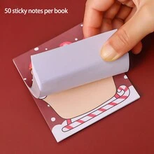 Christmas Cartoon Memo Pads, Student Memo Notes, Office Supplies, Santa Claus Sticky Notes, 50 Sheets/Book, Suitable For Students, Office & Study Notes, Christmas Santa Reminder - Multicolor - View 5