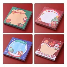 Christmas Cartoon Memo Pads, Student Memo Notes, Office Supplies, Santa Claus Sticky Notes, 50 Sheets/Book, Suitable For Students, Office & Study Notes, Christmas Santa Reminder - Multicolor - View 10