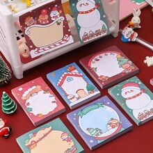 Christmas Cartoon Memo Pads, Student Memo Notes, Office Supplies, Santa Claus Sticky Notes, 50 Sheets/Book, Suitable For Students, Office & Study Notes, Christmas Santa Reminder - Multicolor - View 7