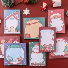 Christmas Cartoon Memo Pads, Student Memo Notes, Office Supplies, Santa Claus Sticky Notes, 50 Sheets/Book, Suitable For Students, Office & Study Notes, Christmas Santa Reminder - Multicolor - View 2