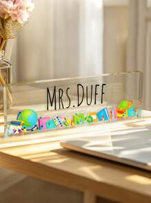 1 tấm bảng tên để bàn bằng acrylic tùy chỉnh, tên có thể thay đổi, trang trí văn phòng, thẻ tên cá nhân hóa, bảng tên, có thể dùng làm quà tặng tựu trường, bảng tên để bàn. - Kiểu 2 - Xem 4