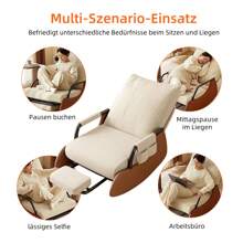 AYYDS Rocking Chair With Footrest, Multifunctional Relaxing Chair With Metal Frame, Sleeping Chair, Leisure Reading Chair For Living Room Bedroom