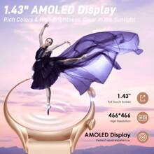 EIGIIS Smartwatch, 1.43-Inch AMOLED Smartwatch For Men And Women (Answer/Make Calls), Full Touch Screen Fitness Tracker With Heart Rate Sleep Monitor, 100+ Sports Modes, Activity Tracker For IOS And Android