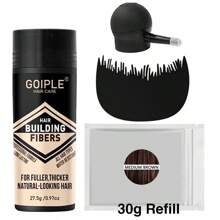 27.5g Natural Hair Fibers, Suitable For Thinning Hair, Can Be Dyed, Fills Hairline And Temples, Invisible, Sweat-Resistant, Long-Lasting - 0.97oz/ 27.5g - 查看 34