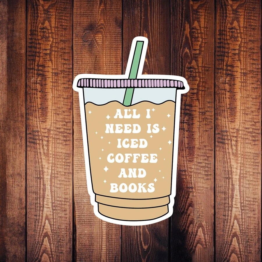 1 miếng dán vinyl chống thấm nước cho Kindle và máy tính xách tay, quà tặng cho người yêu sách, miếng dán bình nước, decal đọc sách, món quà hoàn hảo cho cà phê đá và người yêu sách 2x3,1 inch - Nhiều màu - Xem 1