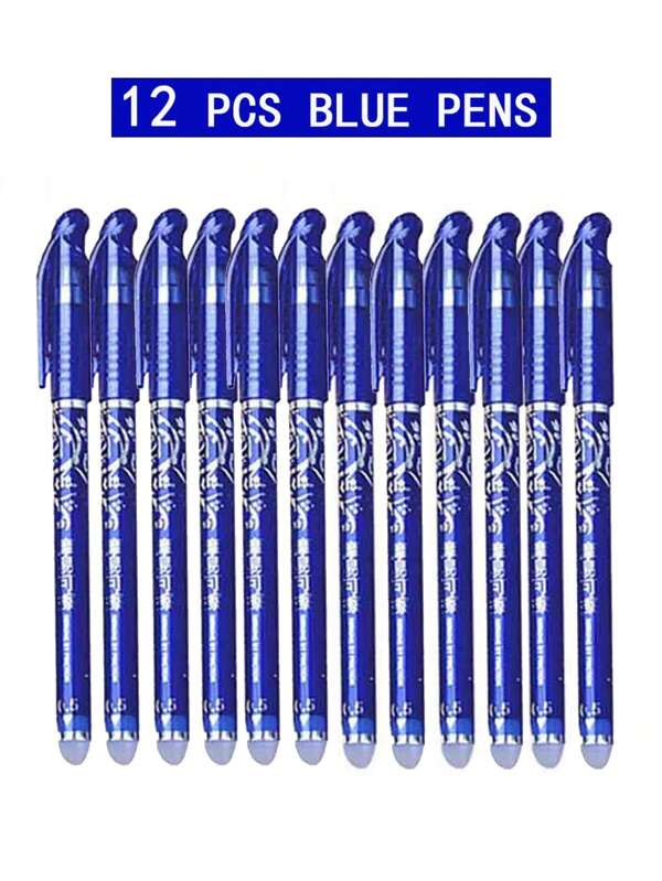 Kawaii Erasable Gel Pen Set Color/Blue/Purple Ink 0.5mm Full Needle/Bullet Tip Pen And Refill Set Erasable Gel Pens Students School Office Writing Stationery Back To School