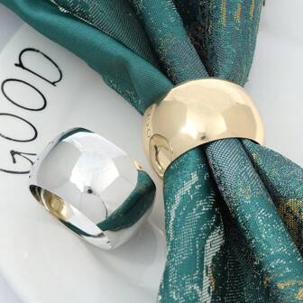 6 件简约优雅的金属鼓形餐巾环，适用于酒店餐桌装饰、婚礼装饰、节日派对餐桌装饰