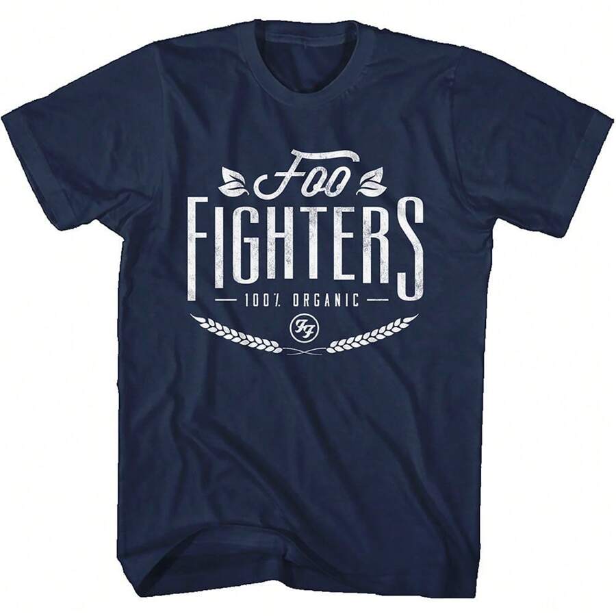 Foo Fighters | Official Band T-Shirt | 100% Organic - 48-Hour Fast Shipping!  - Navy Blue - View 1