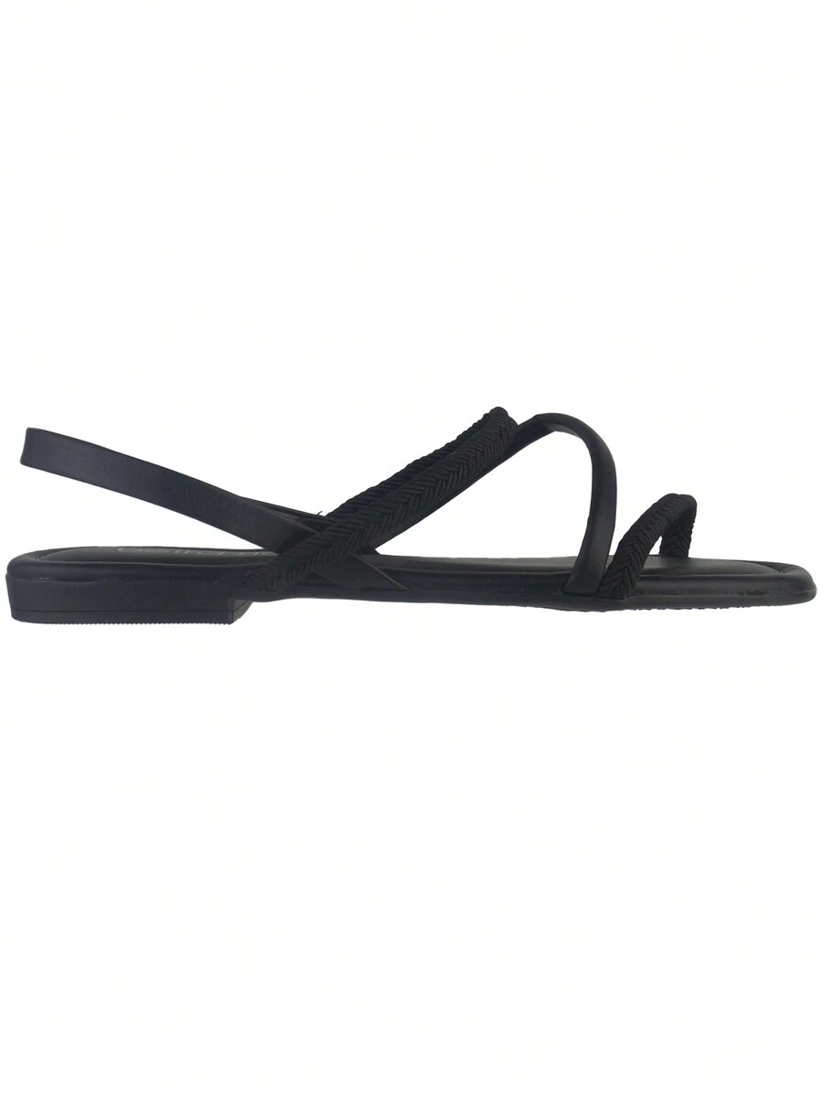 Beira Rio Women's Black Flat Sandals - 8431.207 - màu đen - Xem 1