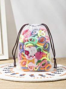 100pcs Children Small Hair Bands Baby Girl Headbands Colorful Kid Elastic Hair Tie Nylon Scrunchie Hair Rope Hair Accessories