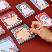 Christmas Cartoon Memo Pads, Student Memo Notes, Office Supplies, Santa Claus Sticky Notes, 50 Sheets/Book, Suitable For Students, Office & Study Notes, Christmas Santa Reminder - Multicolor - View 11