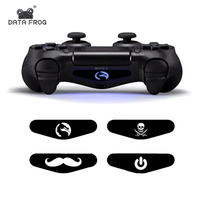  DATA FROG 4PCS Black LED Stickers Cover For PS 4 Game Console Decal Led Lightbar Vinyl Gamepad Sticker For PlayStation 4
