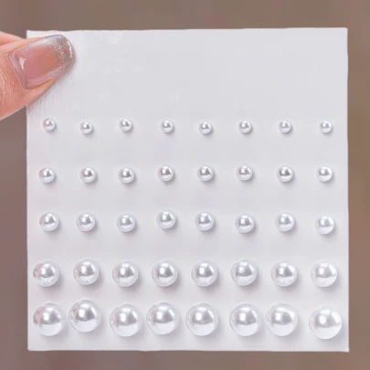 20 Pairs New Arrival Mini Pearl CCB Stud Earring Set, Lightweight & Luxurious, European & American Style