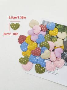 60pcs Multi-Design Heart Shaped Embossed DIY Hair Accessories Materials