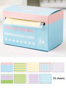 1 Set Of 70pcs Creative Box Lift Sticky Notes, Student Memo Message Stickers, Diary Classification Index Labels - Multicolor - View 6