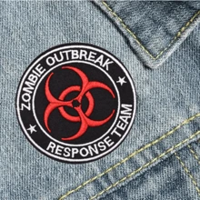 Miếng vá ủi đội ứng phó dịch bệnh Zombie, phụ kiện trang trí DIY thêu, may/ủi cho quần áo, giày dép, túi xách Halloween mùa hè, trường học - màu đen - Xem 4