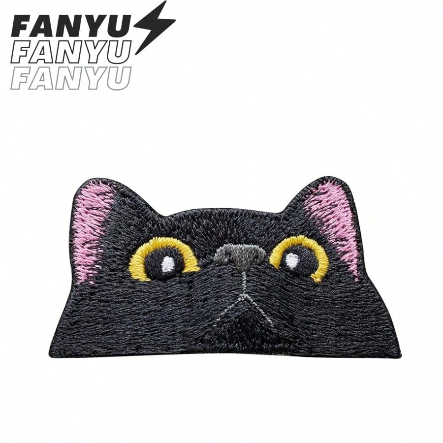 Black Cat Face Black Cat Cry Iron On Patches Clothing Embroidered Applique Stickers Badge Sewing Sad Cat Badge DIY Craft Embroidery Patch Cloth Paste Heart Shaped Embroidery Patch Stick On Clothing, Bags, Decoration Patches Embroidered Clothing Personalized DIY Accessories Can Be Sewn/Ironed On Paste Patches Paste Clothing Decorative Stickers Embroidery Badge Chest Badge Shoe/ Hat/Box/Bag Accessories Hole Repair Embroidery Paste Cloth Halloween Summer, School