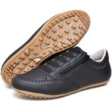 Women's Moccasin Sneakers Mocatenis Leather Comfortable Casual Lightweight New Release - màu đen - Xem 1