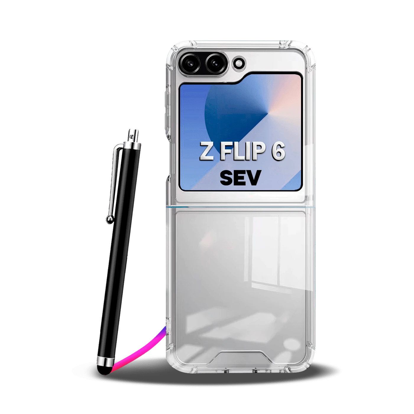 Acrylic Transparent Case For Galaxy Z Flip 6 + Pen - Clear - View 1