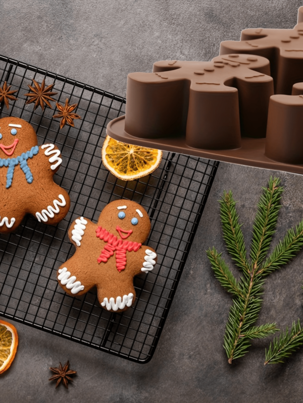 1 pedaço de molde de silicone masculino de gengibre de Natal - adequado para velas, bolos, sabonetes e artesanatos de resina - a escolha perfeita para assar e decorar feriados, decorações de Natal, decoração de Natal, presentes de Natal, suprimentos para festas de Natal