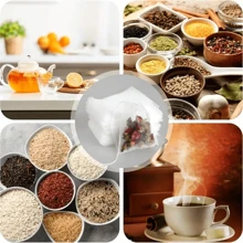 100 túi lọc trà rút dễ dàng đóng kín - Dùng một lần & đa năng dành cho người yêu thích trà lá rời - Dùng cho gia đình, nhà hàng, khách sạn & văn phòng - trắng - Xem 6