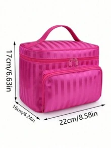 1pc Stylish Cosmetic Handbag - Lightweight, Water-Resistant, Polyester Lining, Perfect For Women Outdoor Travel And Everyday Use - Zipper Closure, Carry-On Toiletry Wash Bag - Multicolor - View 7