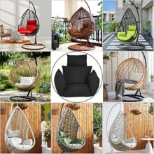 Thick Swing Chair Cushion, Soft Hammock Seat Pad, Breathable Hanging Egg Chair Pillow, Indoor/Outdoor Cozy Lounger Pad, Removable & Washable - 黑色 - 查看 6