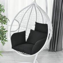 Thick Swing Chair Cushion, Soft Hammock Seat Pad, Breathable Hanging Egg Chair Pillow, Indoor/Outdoor Cozy Lounger Pad, Removable & Washable - 黑色 - 查看 3