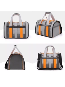 Bolsa De Mascotas Plegable Transportadora Para Gatos Perros - Gris - Ver 3