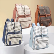 复古大容量三合一旅行背包，时尚英伦风格女士单肩包 - 彩色 - 查看 1