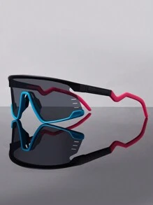 一副Y2K风格塑料装饰时尚眼镜，大镜框设计，适合夏季旅行和度假。也适合日常佩戴、摄影、购物、骑行、滑雪等场合。户外防尘装饰眼镜。配有高品质眼镜盒和清洁布，方便收纳。 - 眼鏡盒套裝(方便收納) - 查看 6