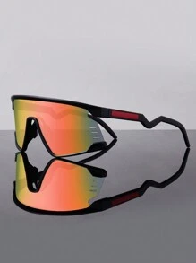 一副Y2K风格塑料装饰时尚眼镜，大镜框设计，适合夏季旅行和度假。也适合日常佩戴、摄影、购物、骑行、滑雪等场合。户外防尘装饰眼镜。配有高品质眼镜盒和清洁布，方便收纳。 - 眼鏡盒套裝(方便收納) - 查看 5