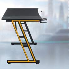 Froadp Freestanding Desk, Ergonomic For Gamer 120x60cm/140x60cm With Carbon Fiber Plate, Cup Holder And Headphone Jack - Black - View 3