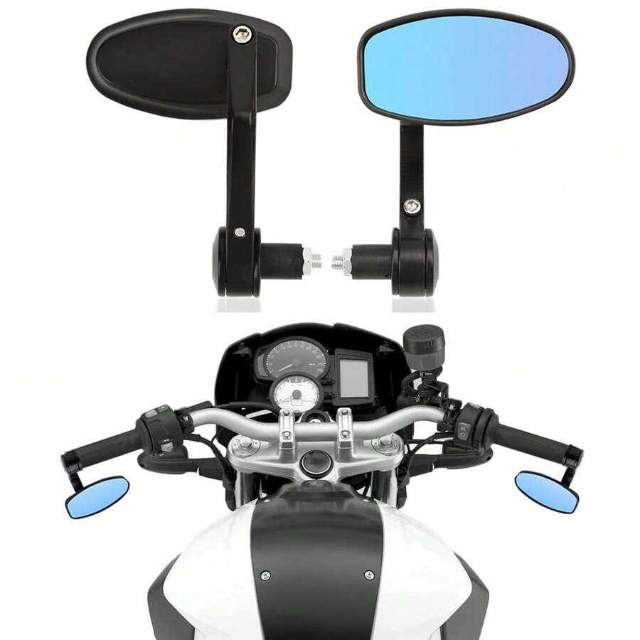7/8" Motorcycle Mirrors For Motorcycle, Street Sport Bike, Touring, Chopper Cruisers(2 Pcs) - 藍色 - 查看 1