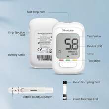 Sinocare AQ PRO I Diabetes Testing Kit Blood Glucose Monitor With 100 Test Strips Fullset In Mmol/L - Multicolor - View 11