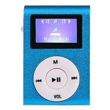 Reproductor de música MP3 con tarjeta de 128 MB de canciones, mini reproductor de música portátil con carcasa de metal para deportes y carreras - Azul - Ver 1