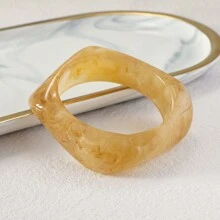 1pc Marble Pattern Asymmetrical Shaped Resin Bracelet - Bracelet - View 7