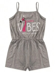 Vibes Iaia Light Gray Summer Romper For Girls Summer New Arrivals - 淺灰色 - 查看 1